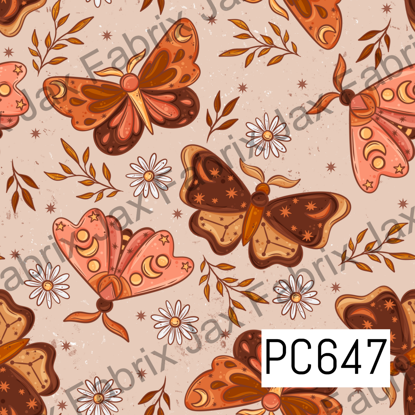 Boho Moths Tan PC647
