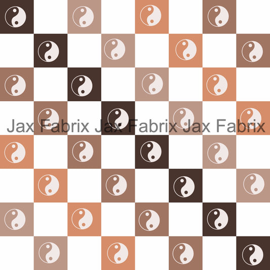 Brown Yin Yang Checkers L53