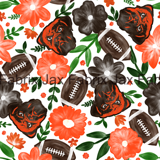 Browns Football Watercolor Floral RAE72