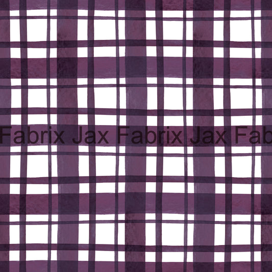 Dinosaur Christmas Purple Plaid CR118