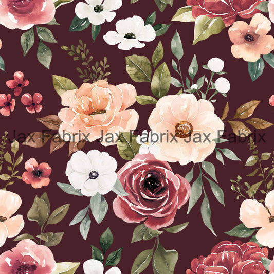Felicity Floral Maroon CR95