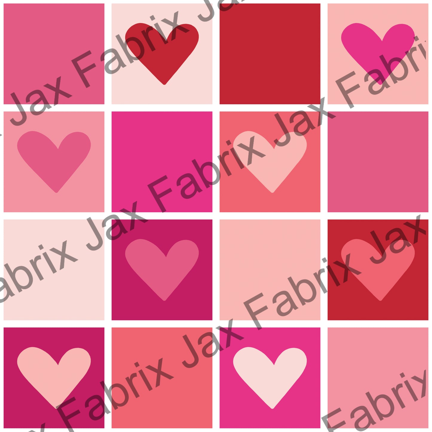 Love Doodle Pink Check Hearts CR157
