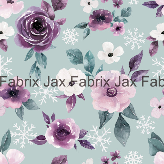 Sugar Plum Blue Snowflake Floral CR124