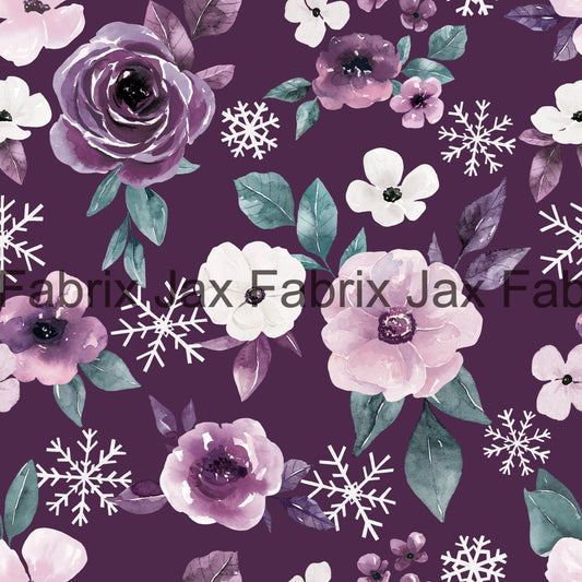 Sugar Plum Snowflake Purple Floral CR126