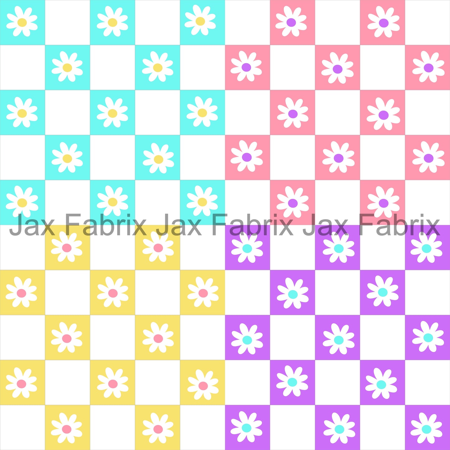 Colorful Floral Checkers LD55