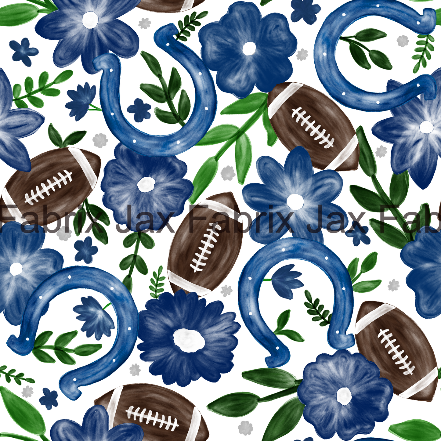 Colts Football Floral Watercolor RAE75