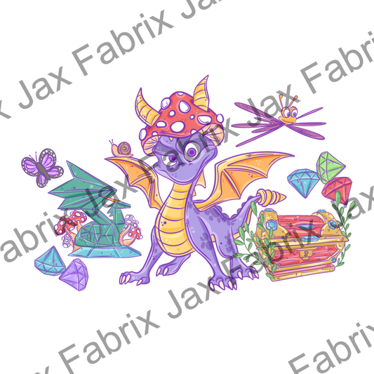 Cottagecore Purple Dragon PNG PC580