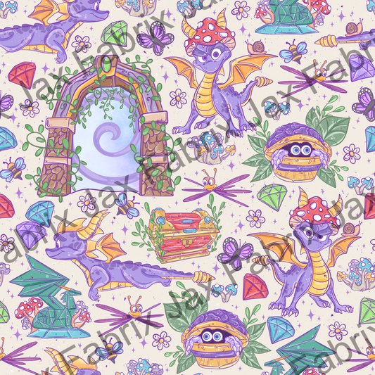 Cottagecore Purple Dragon Tan PC581