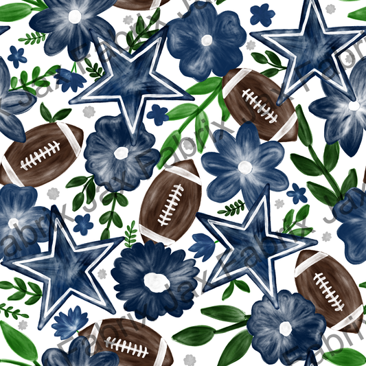 Cowboys Football Floral Watercolor RAE81