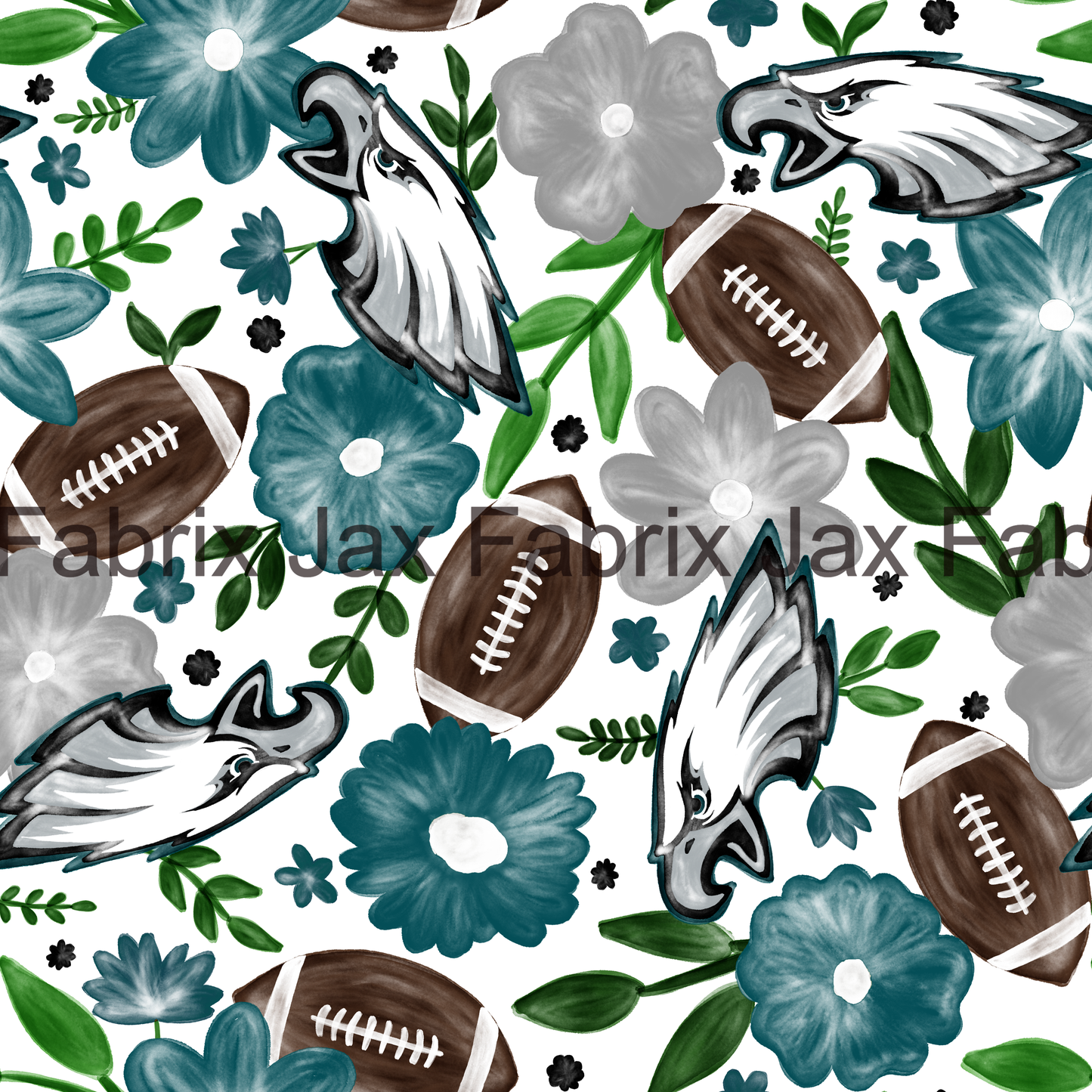 Eagles Football Watercolor Floral RAE70