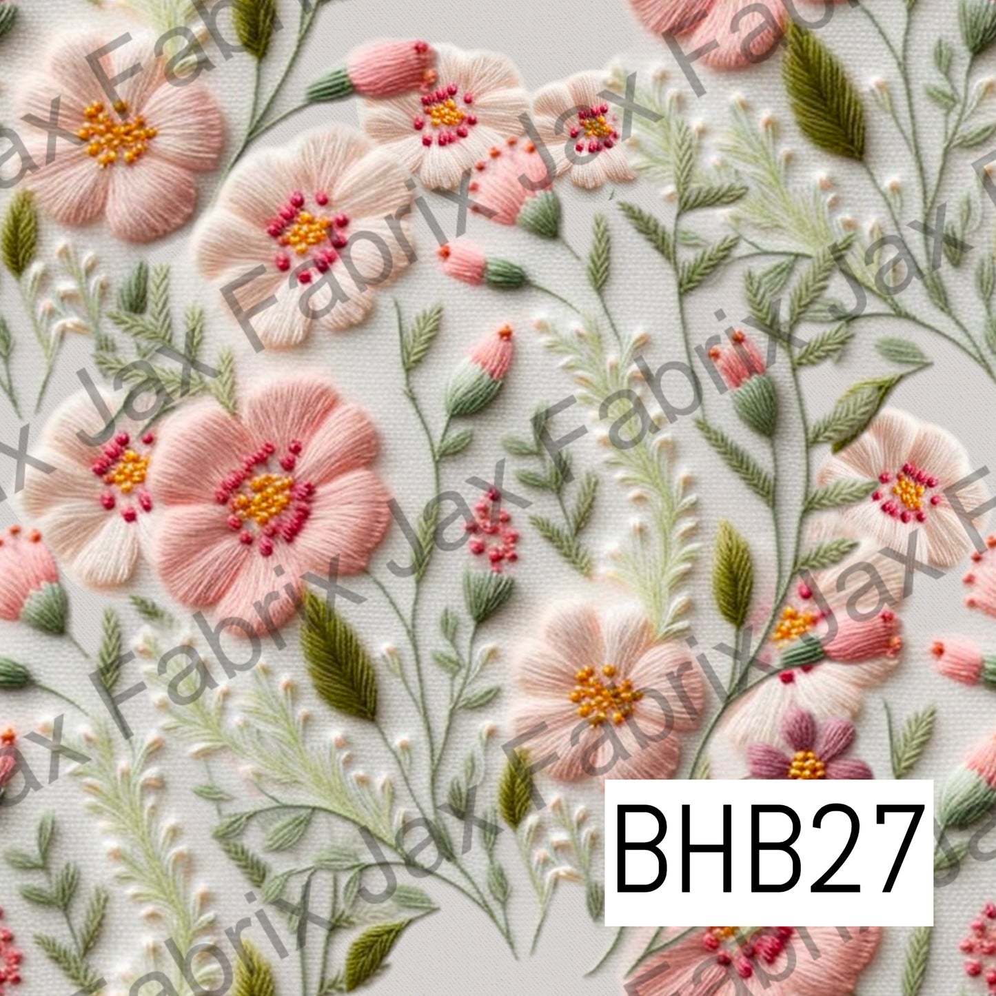 Light Pink Floral Embroidery BHB27