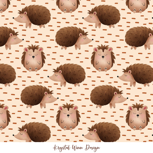 Fall Y'all Floral Hedgehogs Cream KW94