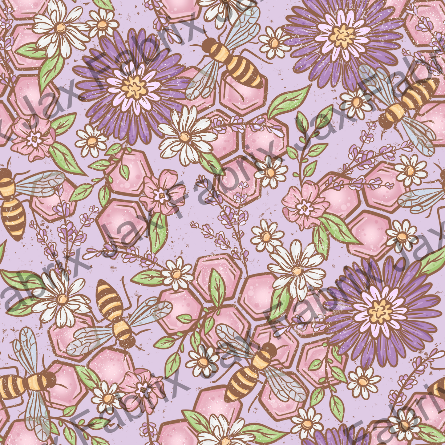 Floral Honeycomb Purple PC296