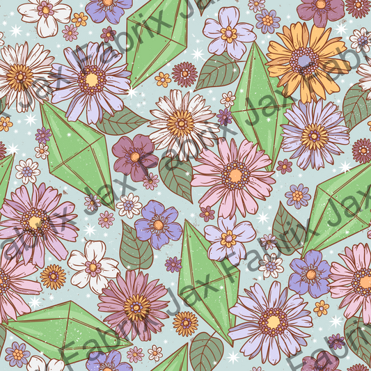 Floral Sul-Sul Sims Blue PC590