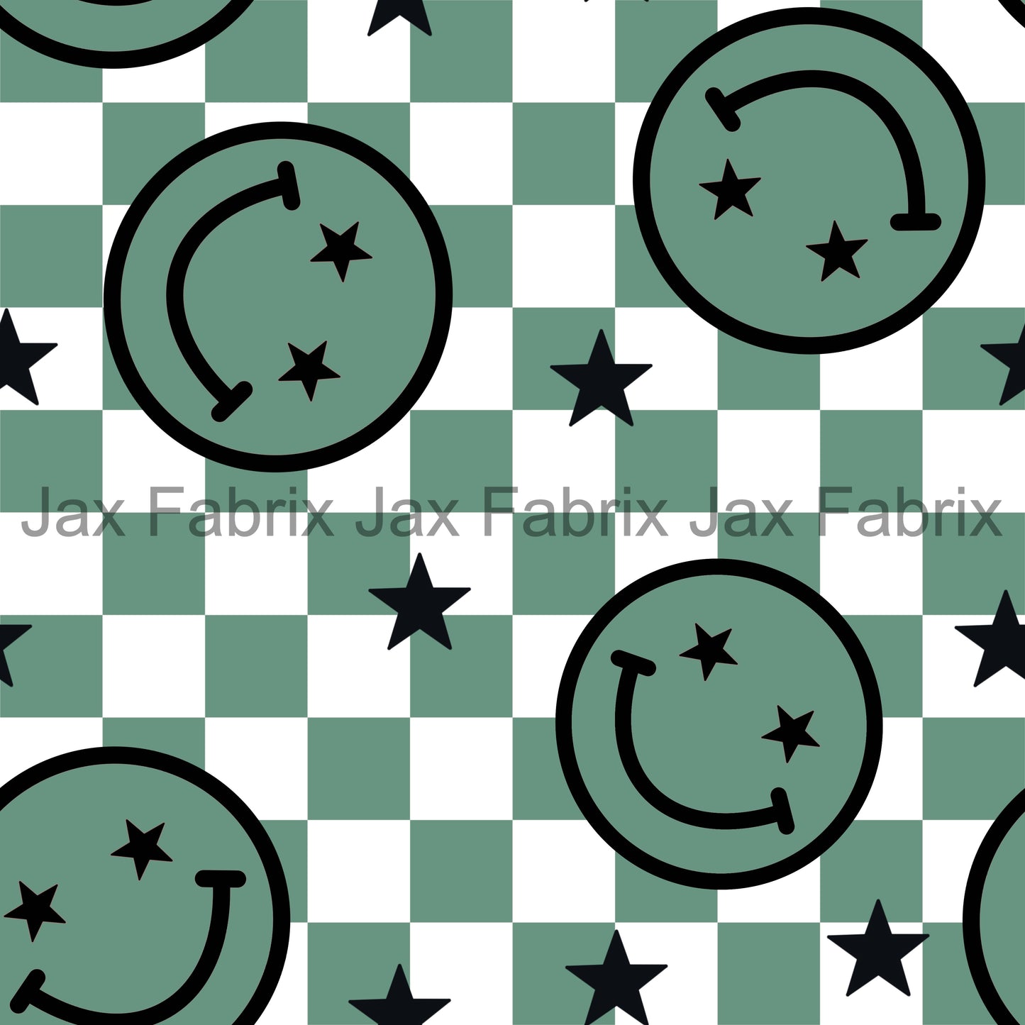 Green Smiley Star Checkers LD80