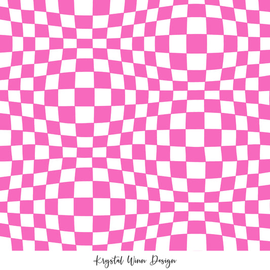 Groovy Funky Check Pink KW443
