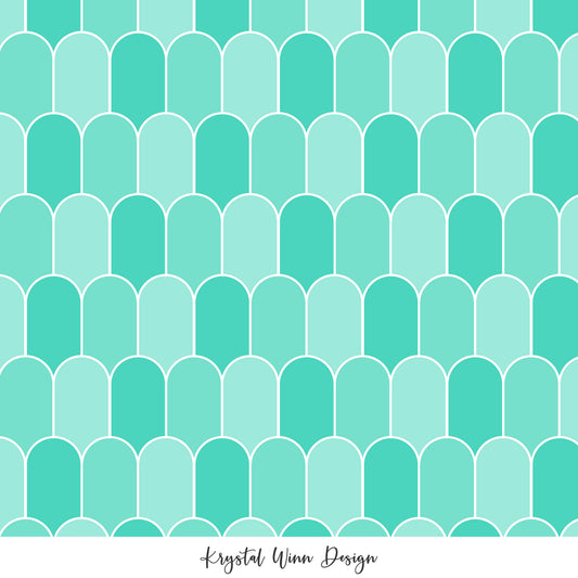 Groovy Scallops Teal KW425
