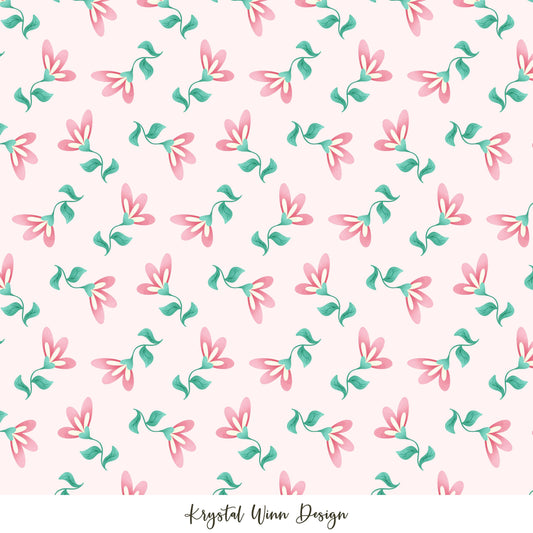 Hoppy Easter Ditsy Flowers Pink KW364