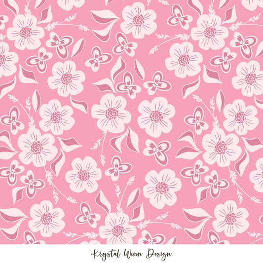 Hoppy Easter Floral Pink KW319