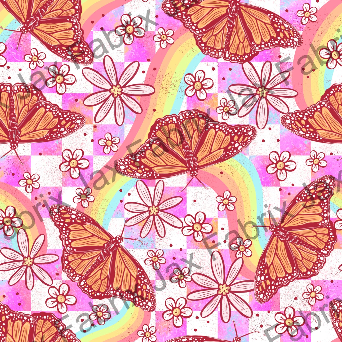 Rainbow Check Butterfly 1897 AWM136