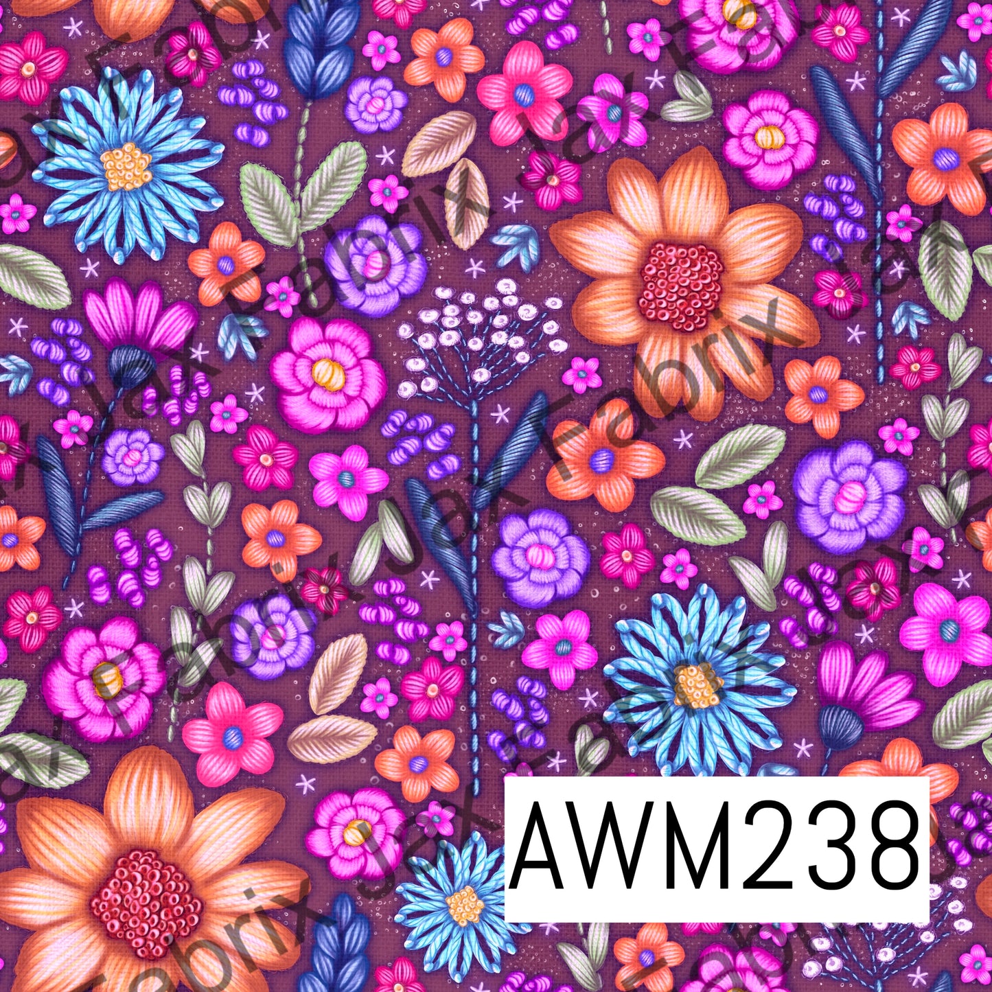 Purple Embroidery AWM238