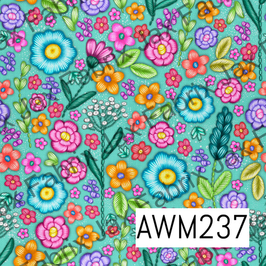 Teal Embroidery AWM237