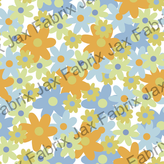 Blue and Green Flower Mash Up SKYY108