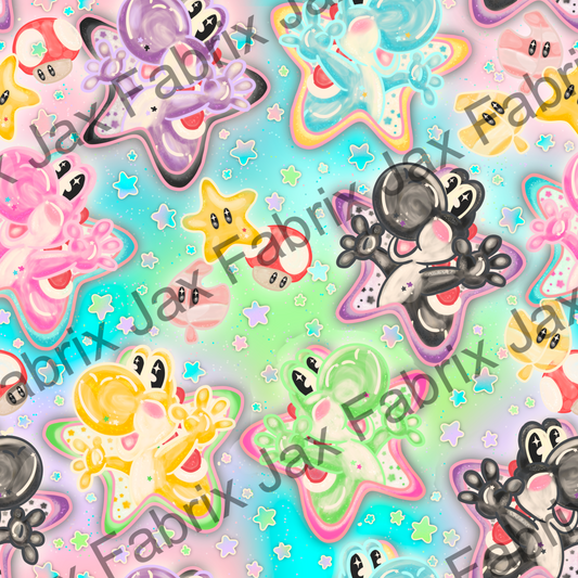 Green Dino Pastel Stars LYSS81
