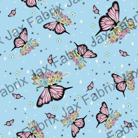 Floral Butterfly Blue MC164