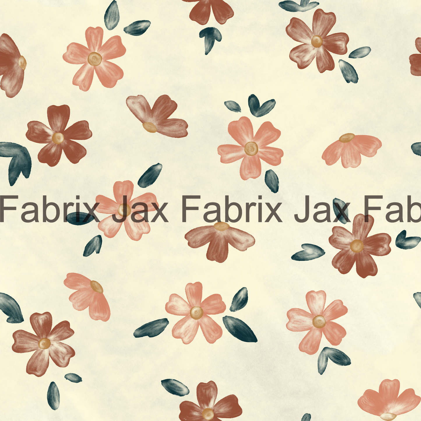 Mauve Teal Gold Flowers RAE39