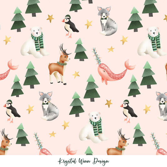 Merry Little Arctic Friends Baby Pink KW167