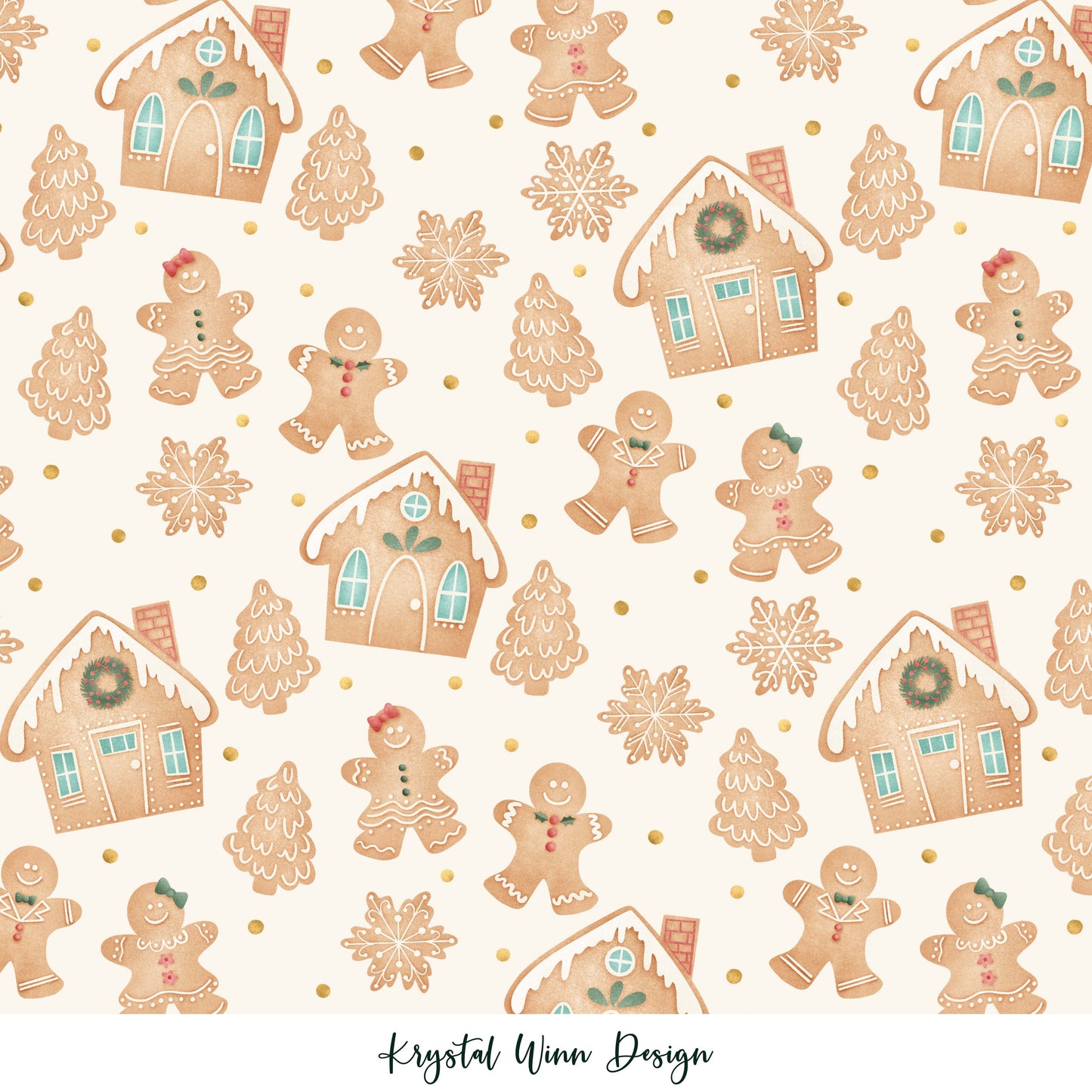 Merry Little Gingerbread Cream KW186