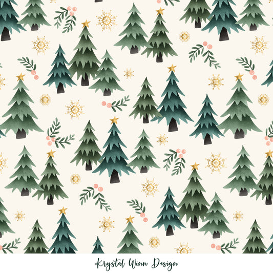 Merry Little Tree Farm Cream KW204