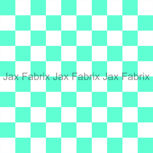 Mint and White Checkers LD101