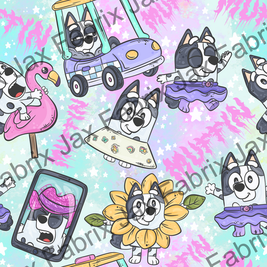 Muffin Heeler Pastel Tie Dye PC284