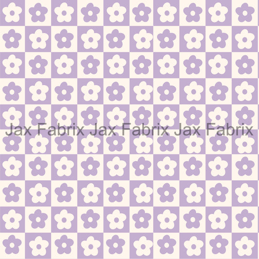 Muted Purple Checkered Flower LD110
