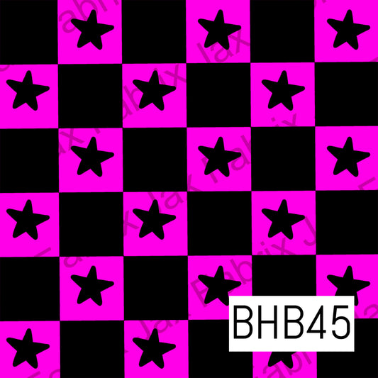 Neon Pink Star Checks BHB45