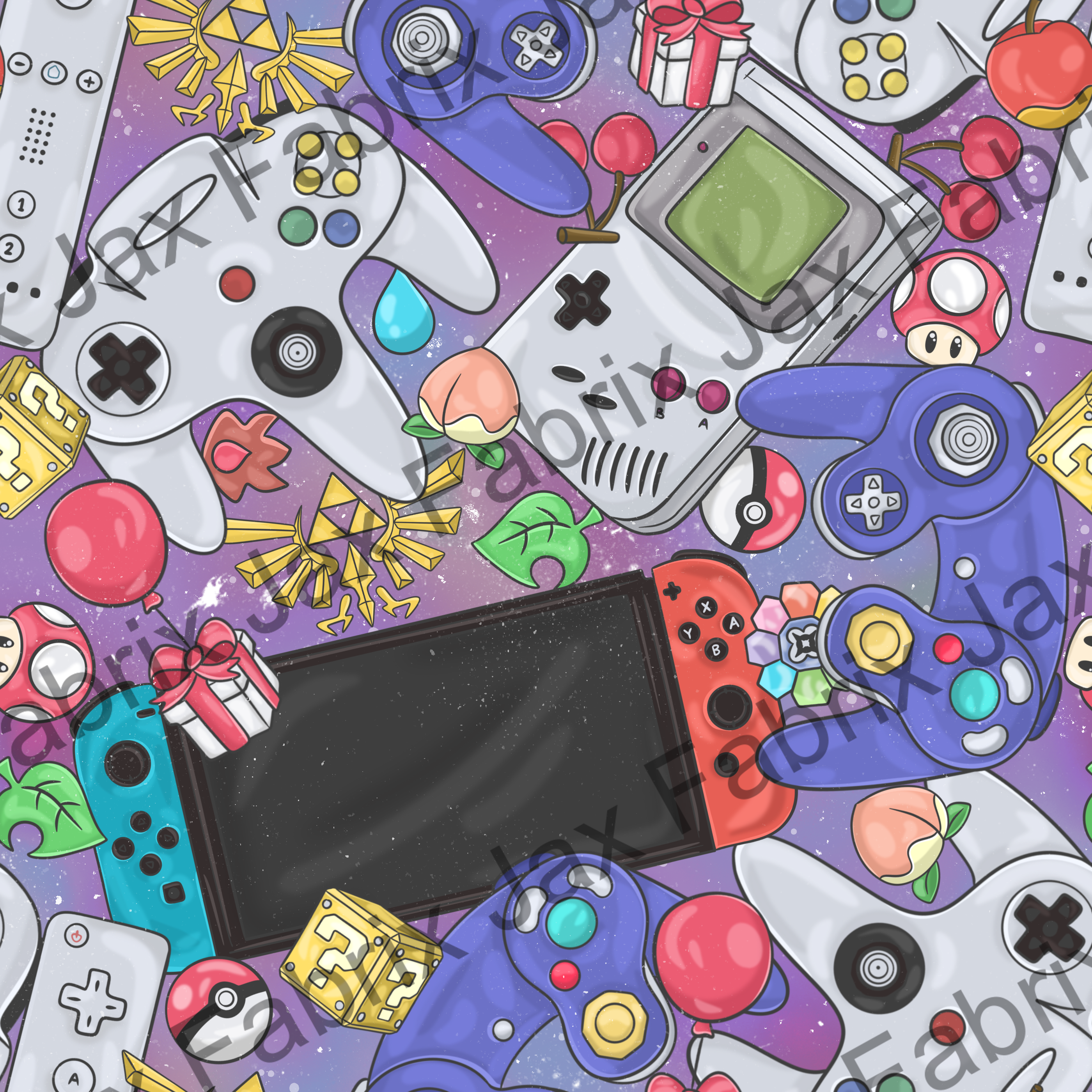 Video Games Purple Multi PC208 – Jax Fabrix