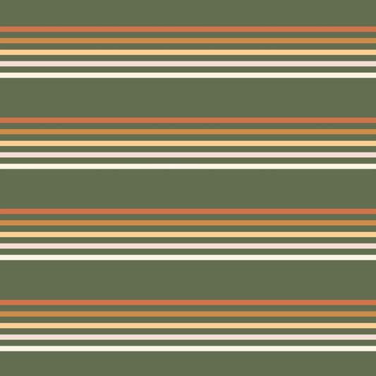Autumn Joy Retro Stripes Green KW28