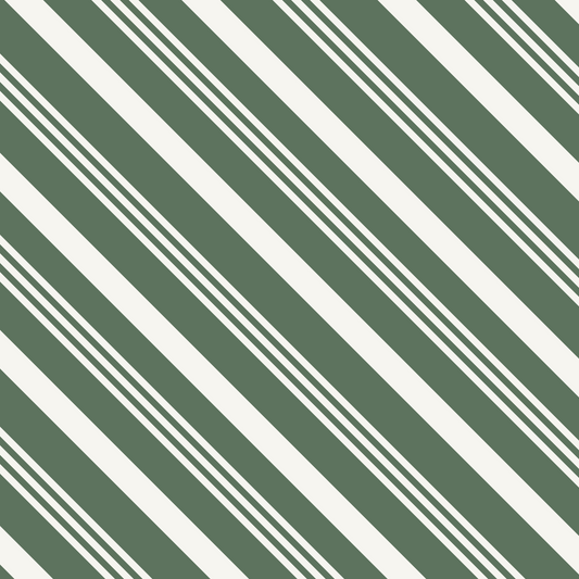 Classic Christmas Candy Cane Stripe Green KW30