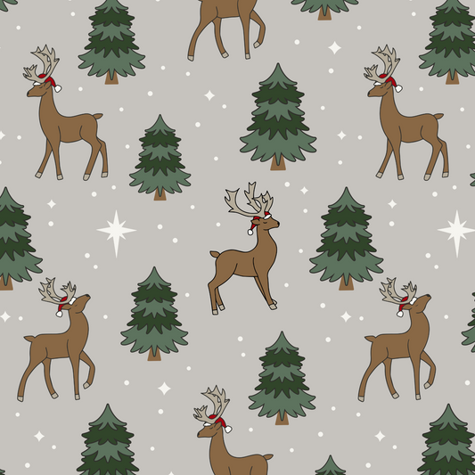 Classic Christmas Reindeer Grey KW48