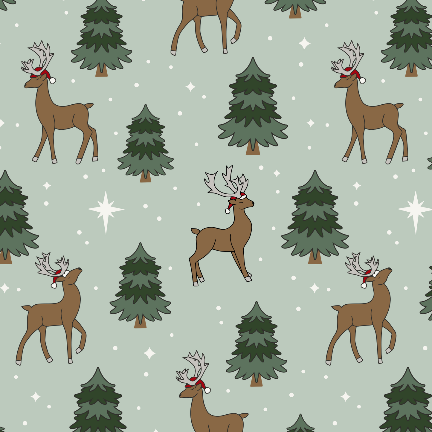 Classic Christmas Reindeer Mint KW49