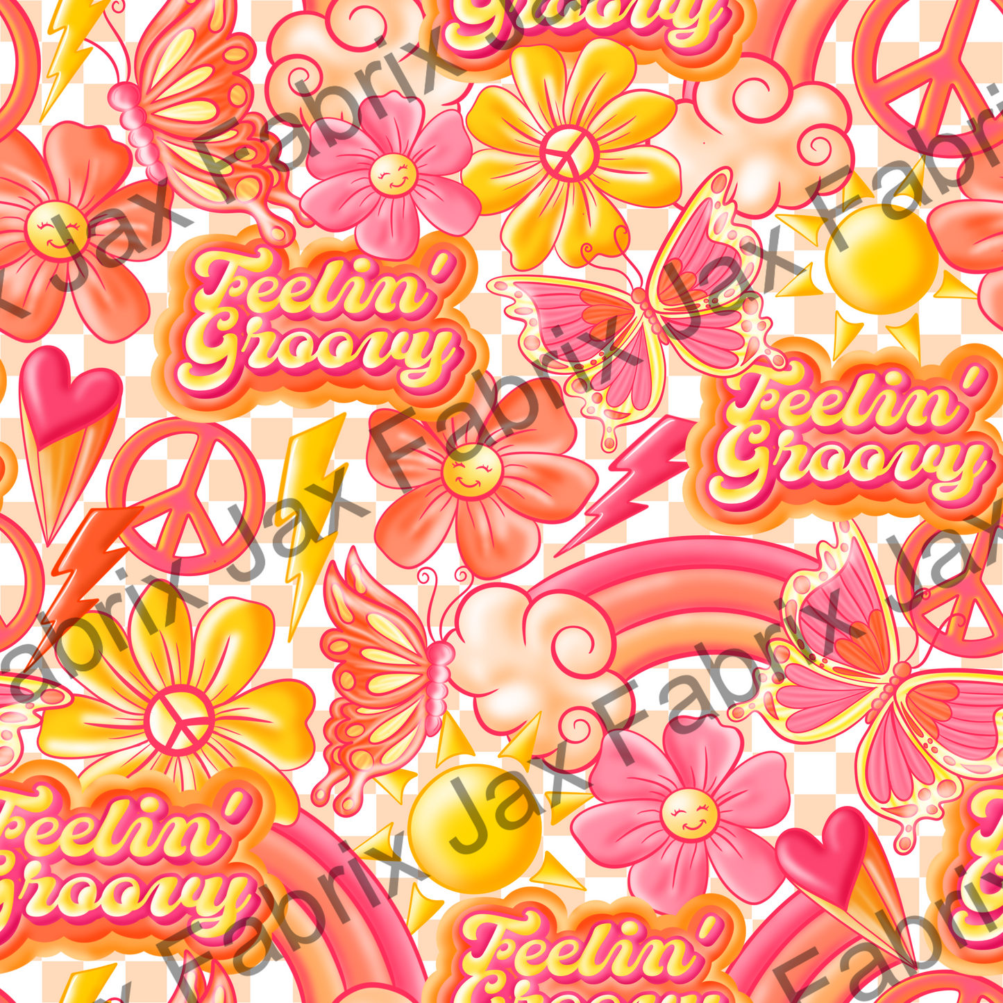 Peach Checker Feelin' Groovy ZR179