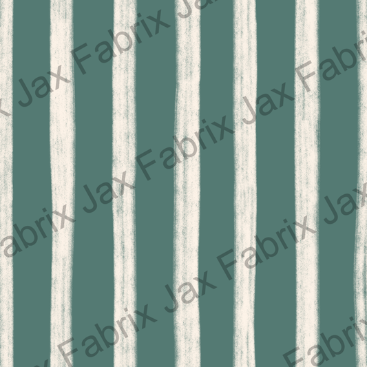 Pink Crayon Floral Stripes Green RAE293