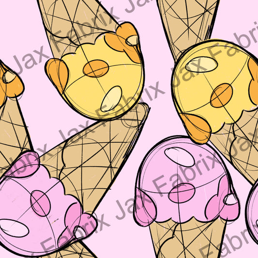 Sketchy Pups Pink Ice Cream Cones PD9