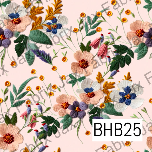 Pink Floral Embroidery BHB25