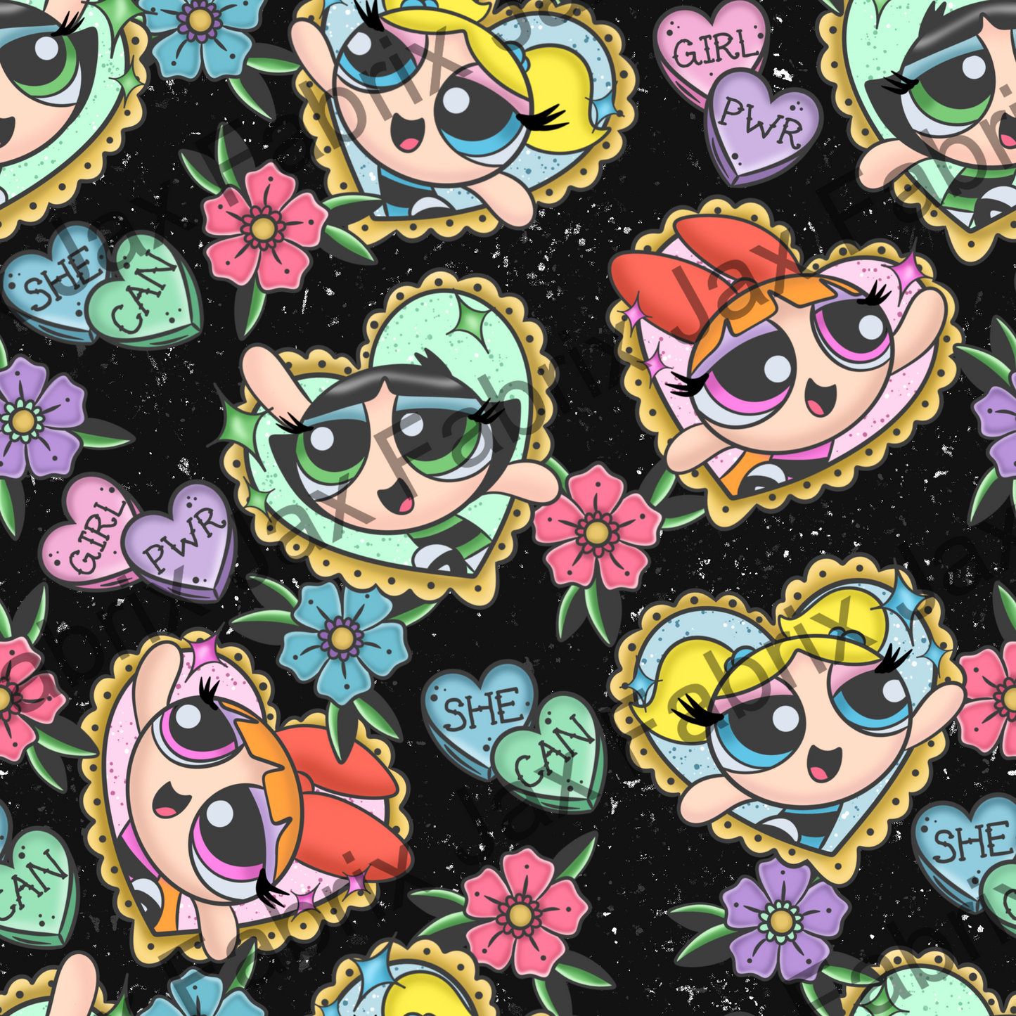 Tattoo Puff Girls Black PC328