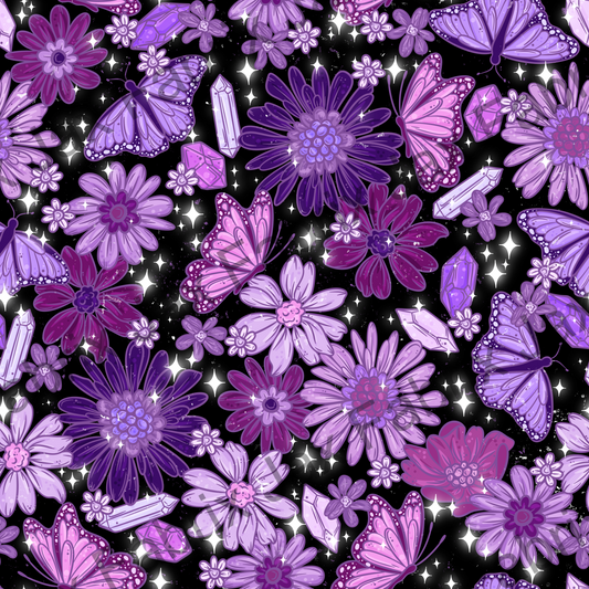 Black Floral Butterflies PC362