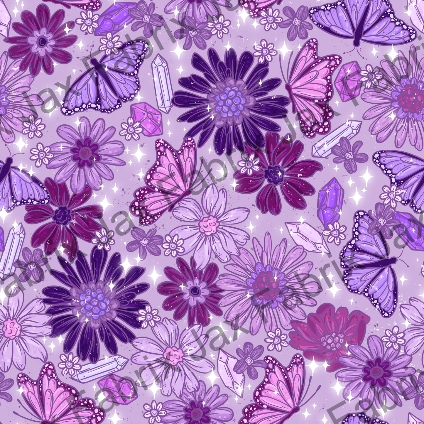 Light Purple Floral Butterflies PC361