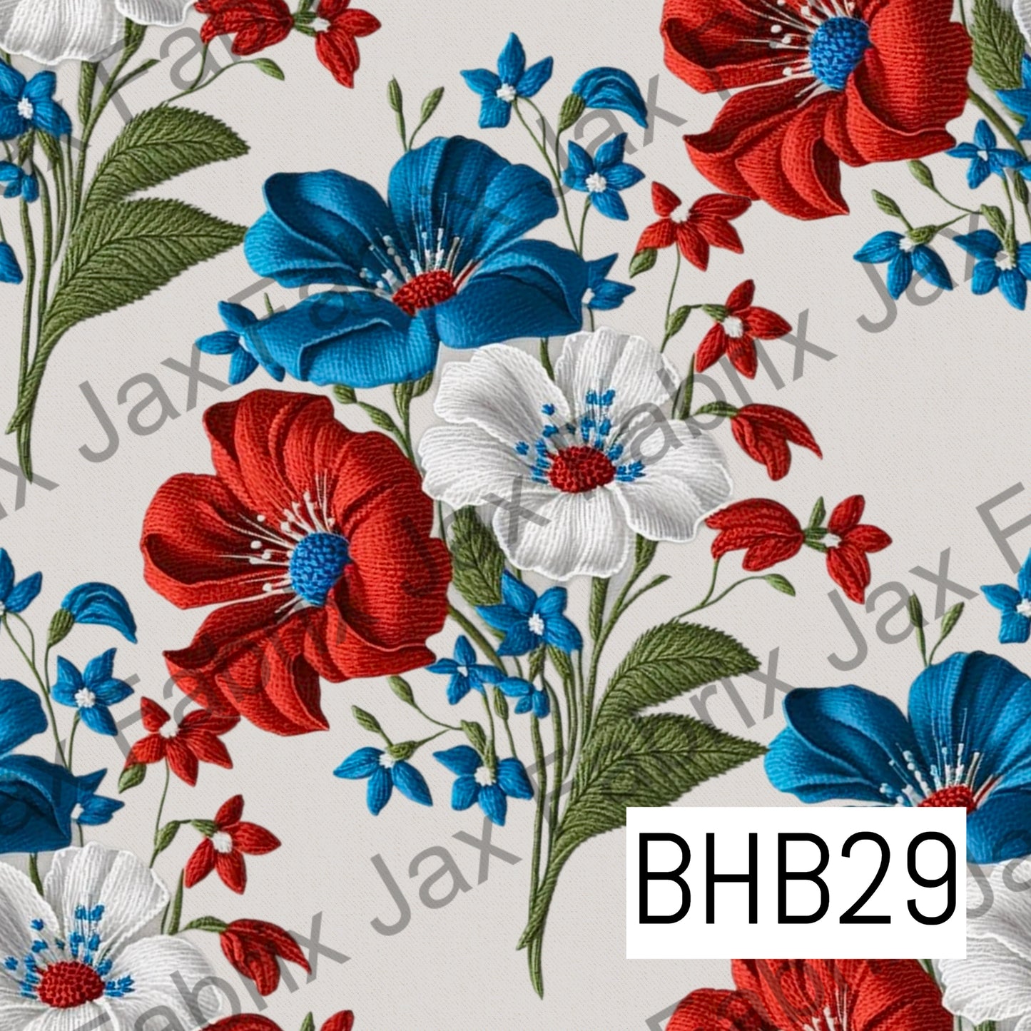 Red White and Blue Embroidery BHB29